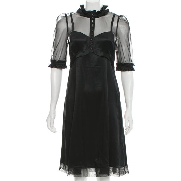 Marc Jacobs 100% Silk Short Sleeve Knee-Length Dress Size: S | US 4 - Picture 6 of 16